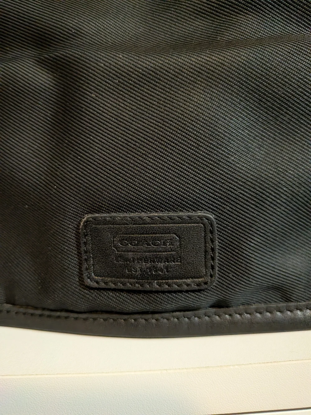 Coach Black Canvas with Leather Trim Laptop Portagolio Satchel Adjustable Stra